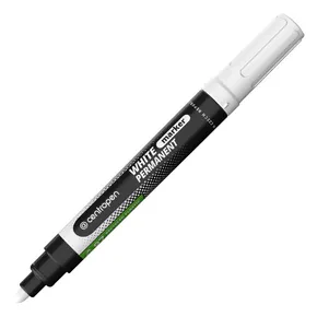 Centropen, popisovač 8586, biely, 10ks, 2.5mm, vodná báza, cena za 1ks